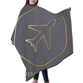 Personality  Airplane Golden Line Premium Logo Or Icon Hair Cutting Cape