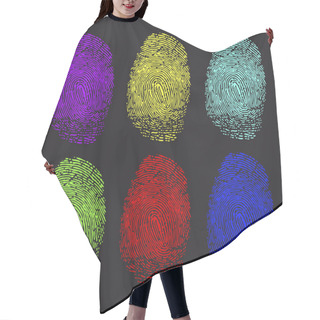 Personality  Colored Fingerprints Hair Cutting Cape