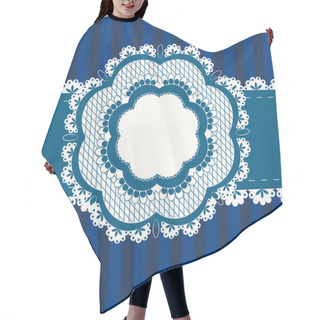Personality  Vector Vintage Blue Frame Hair Cutting Cape