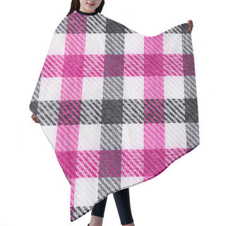 Personality  Pink And Black Color Gingham Pattern Fabric Texture As Background Hair Cutting Cape