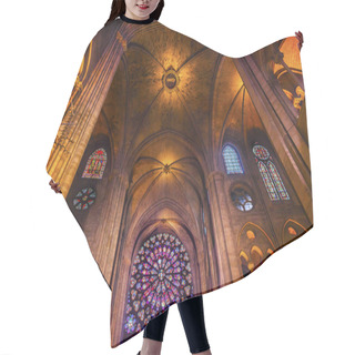 Personality  Interior Arches Stained Glass Notre Dame Cathedral Paris France Hair Cutting Cape