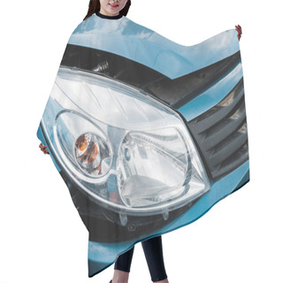 Personality  Selective Focus Of Headlight In Damaged Vehicle After Car Accident  Hair Cutting Cape