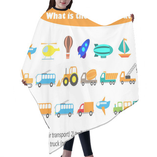 Personality  What Is The Odd One Out For Children, Transport In Cartoon Style, Fun Education Game For Kids, Preschool Worksheet Activity, Task For The Development Of Logical Thinking, Vector Hair Cutting Cape