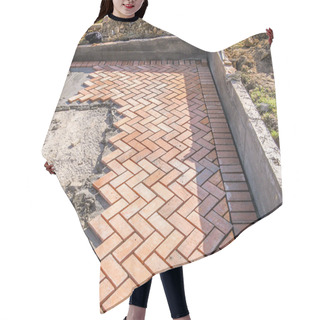 Personality  Orange Brick Paving Stones In Construction Process Hair Cutting Cape
