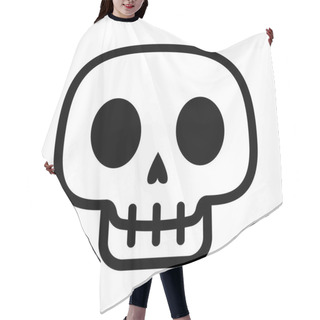 Personality  Cartoon Skull Face Isolated On White Background Hair Cutting Cape