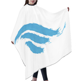 Personality  Vector Illustration Of Abstract Blue Wave Hair Cutting Cape