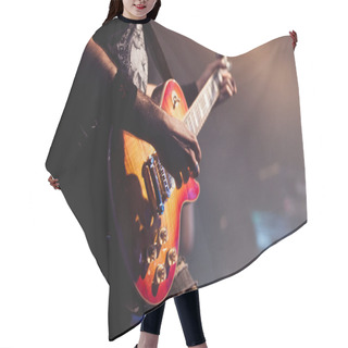 Personality  Guitarist On Stage For Background, Abstract Colorful Background Hair Cutting Cape