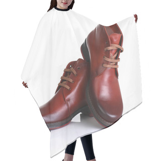 Personality  Orange Red Leather Shoes Men Women Hair Cutting Cape