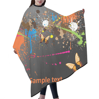 Personality  Butterflies On Grunge Color Splashes Hair Cutting Cape