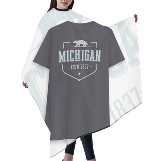Personality  Michigan State Graphic T-shirt Design, Typography, Print Hair Cutting Cape