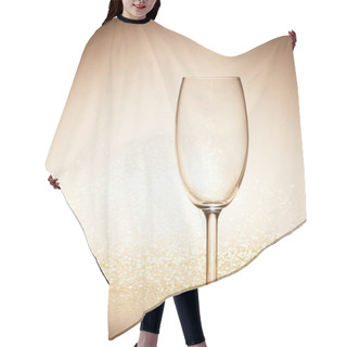 Personality  Empty Wineglass With Glitter On Tabletop, Christmas Concept Hair Cutting Cape