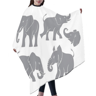 Personality  Silhouettes Of Grey Elephants Hair Cutting Cape