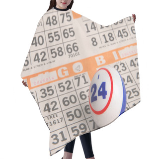 Personality  Bingo Ball On Orange Card Hair Cutting Cape