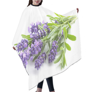 Personality  Lavender Flowers On A White Hair Cutting Cape