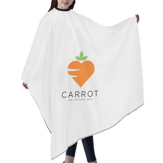Personality  Love Carrot Logo Template Vector Illustration Icon Element Isolated Hair Cutting Cape