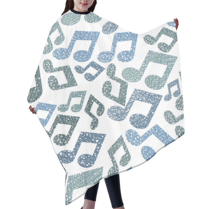Personality  Music Theme Seamless Pattern With Notes, Repeating Vector Backgr Hair Cutting Cape