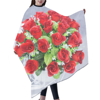 Personality  Bouquet Of Red Roses Hair Cutting Cape