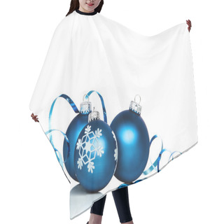 Personality  Blue Christmas Baubles With Copy Space Hair Cutting Cape