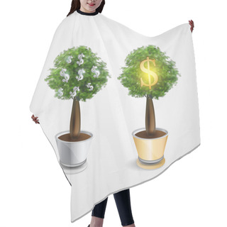 Personality  Money Trees Vector Illustration Hair Cutting Cape