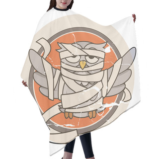 Personality  Scratched Sticker Of Mummy Owl - Halloween Vector Hair Cutting Cape