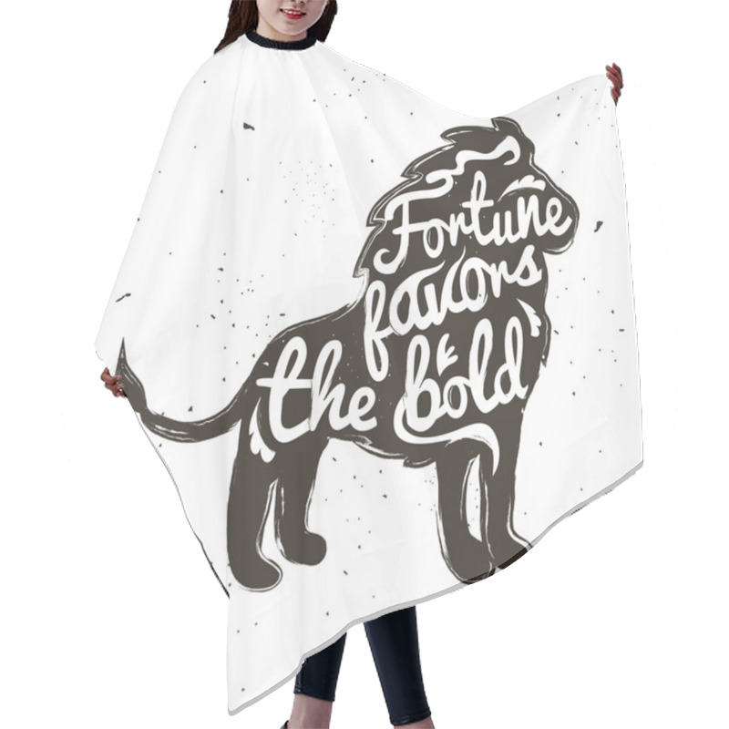 Personality  Typography poster with Lion hair cutting cape