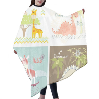 Personality  Vector Childish Card Hair Cutting Cape