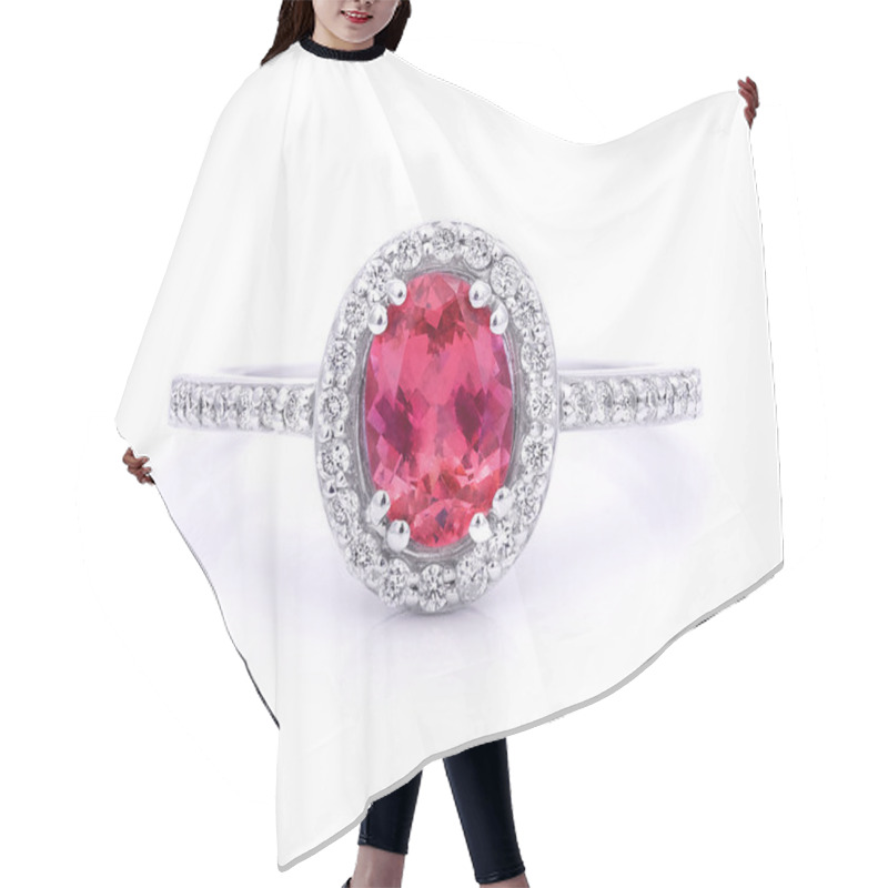 Personality  Colored Gemstone Ring Hair Cutting Cape
