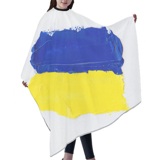 Personality  Painted Flag Of Ukraine. Ukrainian Colors. Abstract Vivid Yellow Blue Background, Oil On Canvas, Creative Design Element With Perfect Texture, Soft Focus Hair Cutting Cape