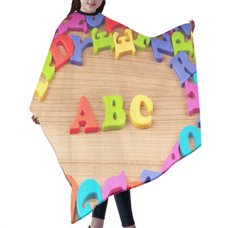 Personality  Early Education Concept With Letters Hair Cutting Cape