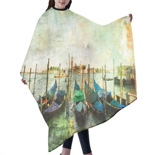 Personality  Gondolas - Beautiful Venetian Pictures - Oil Painting Style Hair Cutting Cape