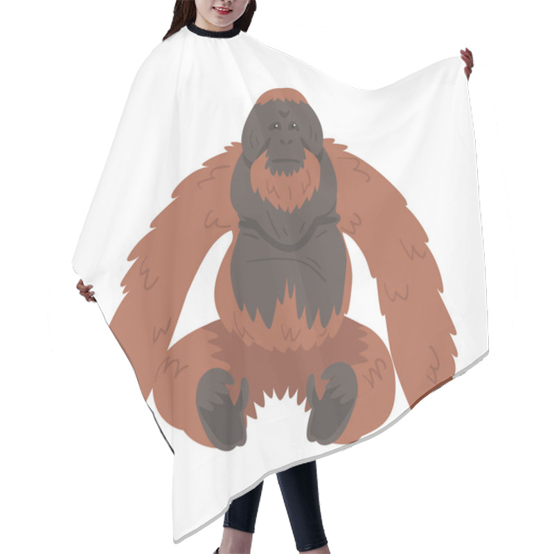 Personality  Orangutan Monkey As Arboreal Great Ape With Long Arms Vector Illustration Hair Cutting Cape