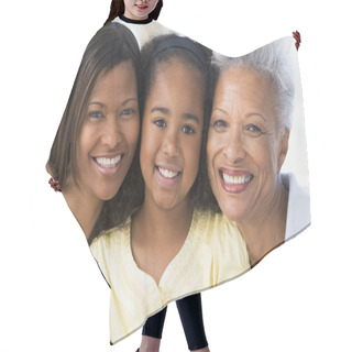 Personality  Grandmother With Adult Daughter And Grandchild Hair Cutting Cape