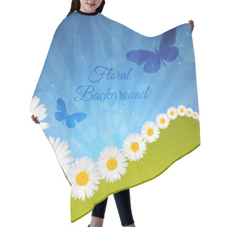 Personality  Vector Greeting Card With Daisies Hair Cutting Cape
