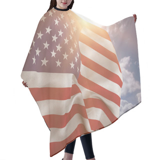 Personality  Us Flag Against Blue Sky Hair Cutting Cape