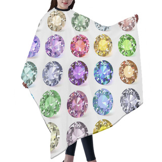 Personality  Illustration Set Of Precious Stones Of Different  Colors Hair Cutting Cape
