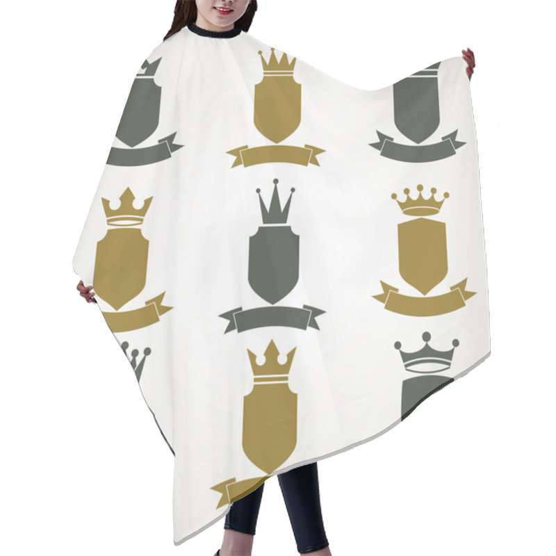 Personality  Heraldic Royal Blazon Illustrations Set - Imperial Striped Decor Hair Cutting Cape