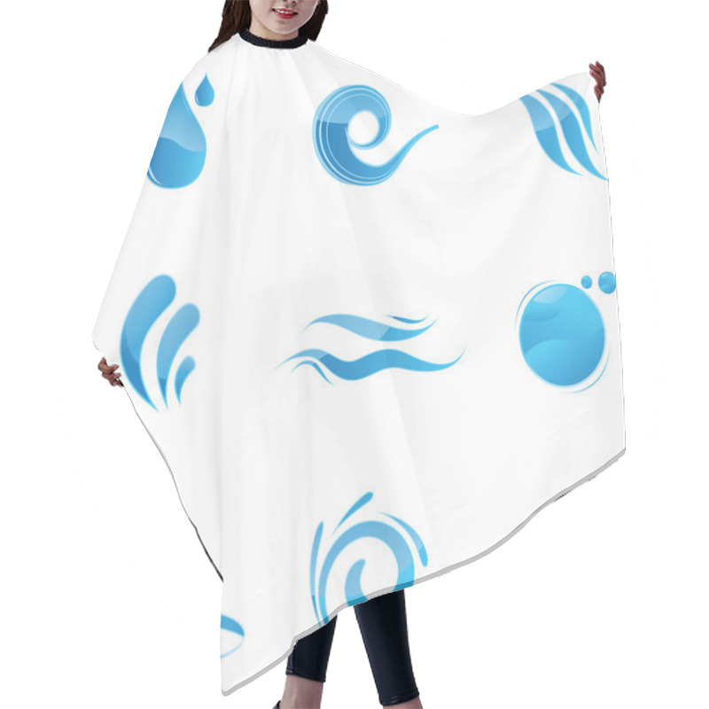 Personality  Glossy Water Icons Hair Cutting Cape