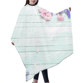 Personality  Background With Spring Flowers.  Hair Cutting Cape