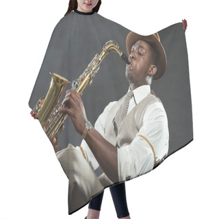 Personality  Vintage Black African American Jazz Musician. Hair Cutting Cape