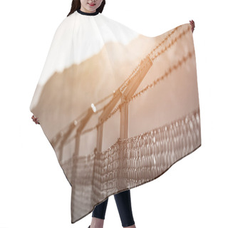 Personality  Military Fence, Demarcate The Border, Closeup, Blurry Background Hair Cutting Cape