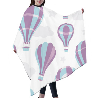 Personality  Seamless Pattern Of Hot Air Balloons On The Sky Hair Cutting Cape