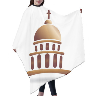 Personality  Capitol Building Gold Church Illustration Icon Vector Logo Design Hair Cutting Cape