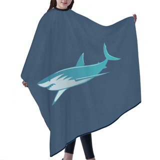 Personality  Shark Fast-moving Attack Logo Sign On Dark Background Vector Ill Hair Cutting Cape