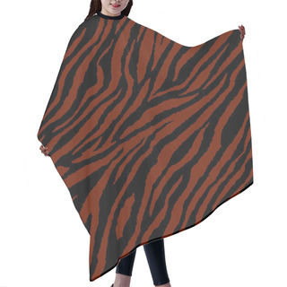 Personality  Full Seamless Tiger And Zebra Stripes Animal Skin Pattern. Design For Tiger Colored Textile Fabric Printing. Suitable For Fashion Use. Hair Cutting Cape