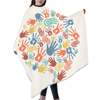 Personality  Global Diversity Hand Prints Speech Bubble Hair Cutting Cape