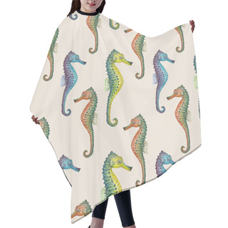 Personality  Watercolor Seahorse Pattern. Hair Cutting Cape