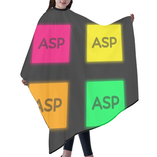 Personality  ASP Logo Four Color Glowing Neon Vector Icon Hair Cutting Cape