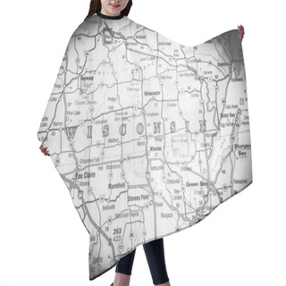 Personality  Wisconsin On The Map Hair Cutting Cape
