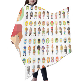 Personality  Character Avatar Icons Hair Cutting Cape