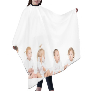 Personality  Multicultural Toddlers With Smartphones Hair Cutting Cape